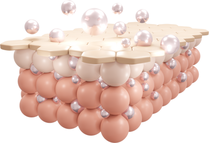 3d render of serum cream and vitamin drop on closeup skin cell