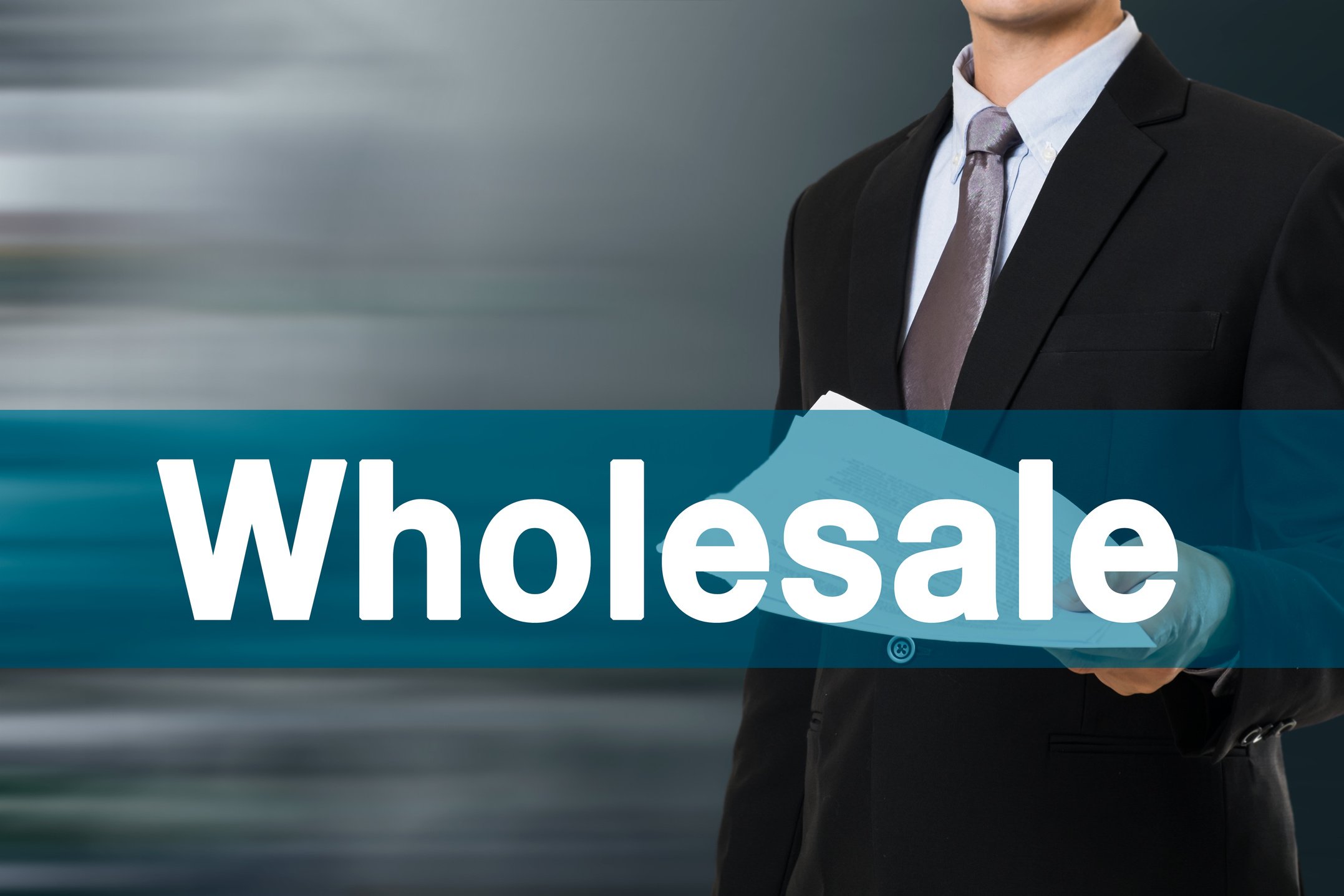 Businessman with WHOLESALE WORD